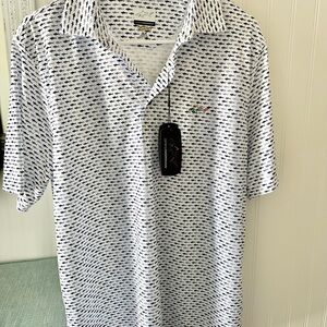 Men's Greg Norman Signature Shark Print Performance Golf Shirt